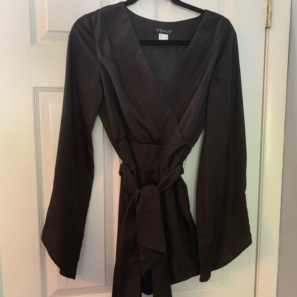 Black long sleeve romper